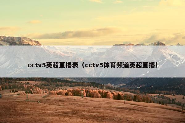 cctv5英超直播表（cctv5体育频道英超直播）