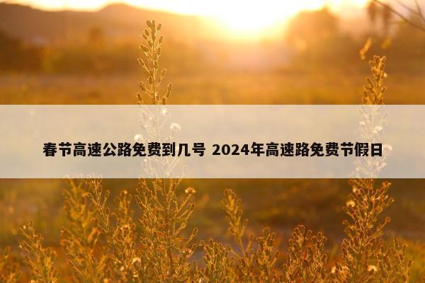 春节高速公路免费到几号 2024年高速路免费节假日