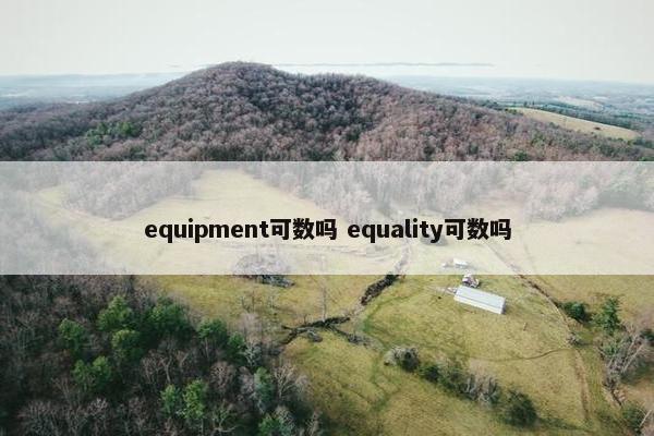 equipment可数吗 equality可数吗