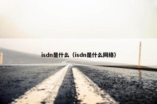 isdn是什么（isdn是什么网络）